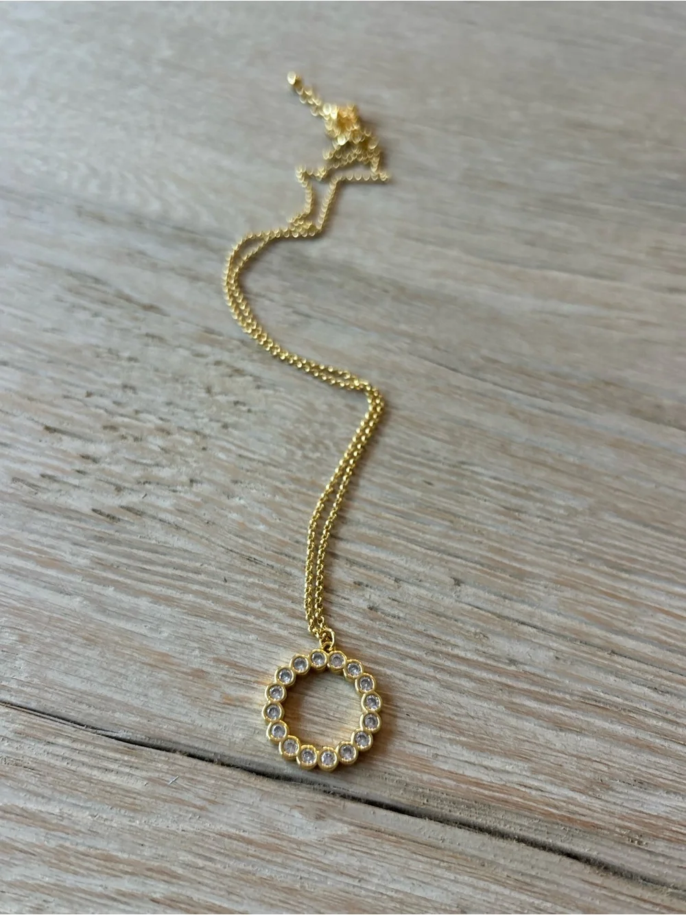 kate spade Gold Crystal Open Circle Pendant Necklace